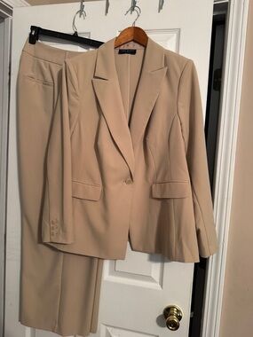 Lane Bryant Perfect Drape Suit Jacket  (16P) and Trouser (16S) in Khaki
